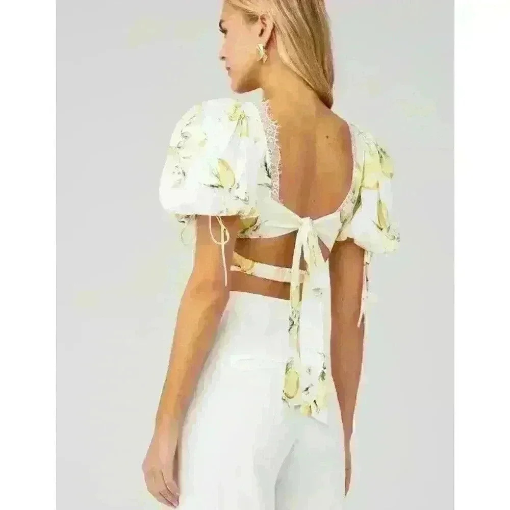 FOR LOVE & LEMONS ALANA CROP TOP SZ Large - Picture 6 of 6